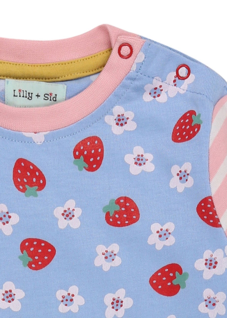Lilly & Sid Organic Cotton Multicoloured Strawberry Print Romper (0-12 Months)