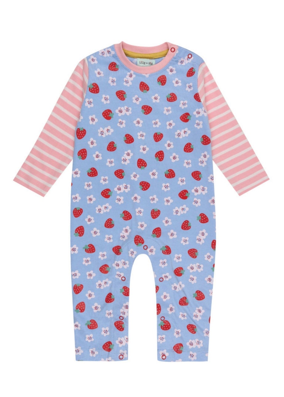 Lilly & Sid Organic Cotton Multicoloured Strawberry Print Romper (0-12 Months)