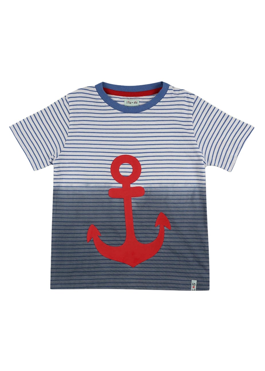 Lilly & Sid Organic Cotton Multicoloured Anchor Print T-Shirt (24 Months- 8 Years)