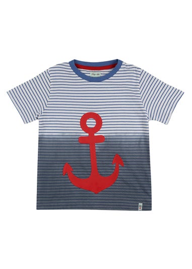 Lilly & Sid Organic Cotton Multicoloured Anchor Print T-Shirt (24 Months- 8 Years)