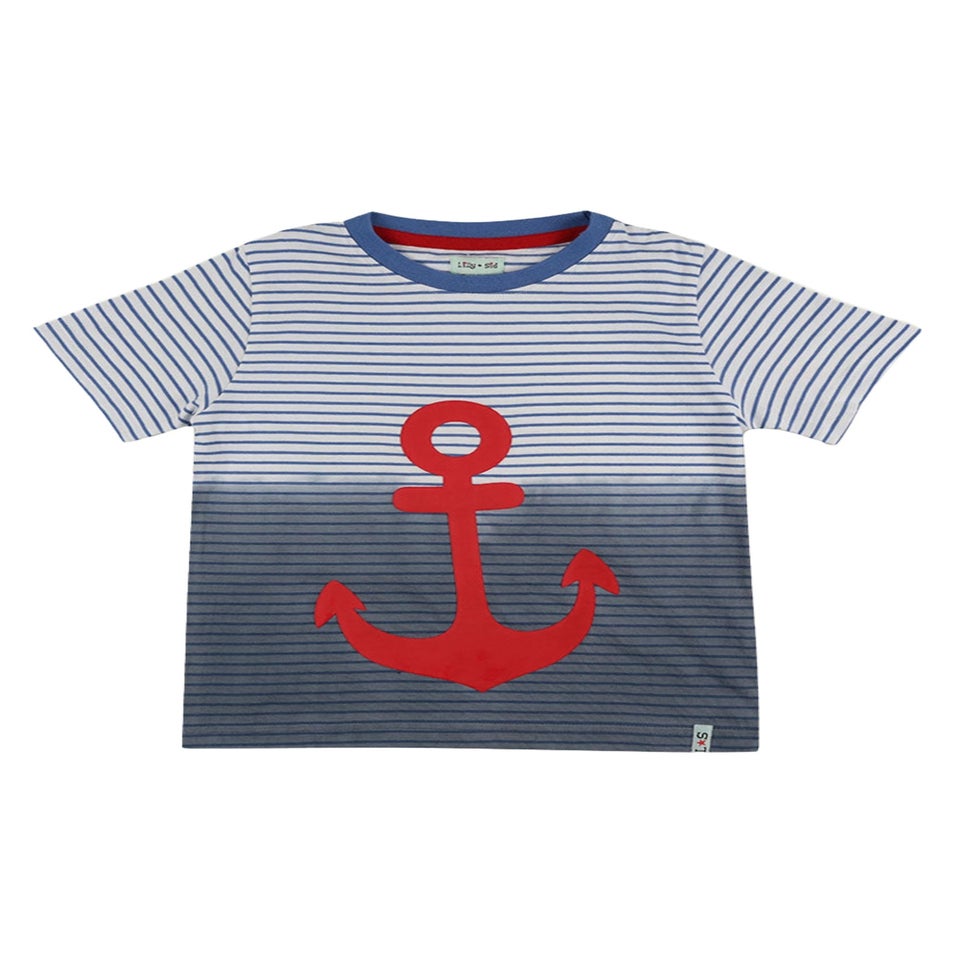 Lilly & Sid Organic Cotton Multicoloured Anchor Print T-Shirt (24 Months- 8 Years)