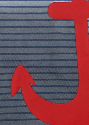 Lilly & Sid Organic Cotton Multicoloured Anchor Print T-Shirt (24 Months- 8 Years)