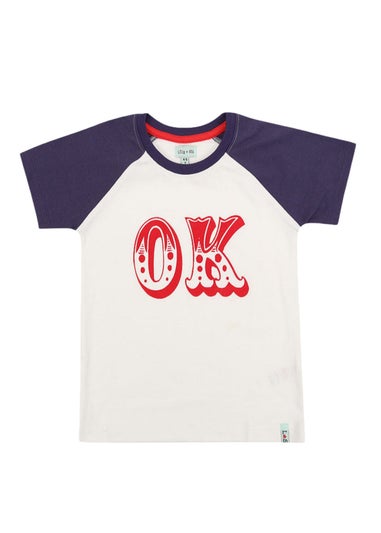 Lilly & Sid Organic Cotton Multicoloured Ok Slogan Print T-Shirt (24 Months- 8 Years)