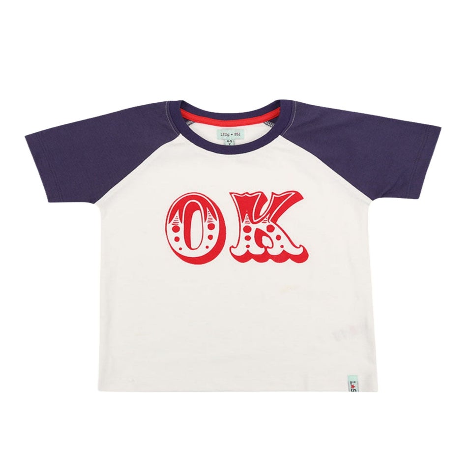 Lilly & Sid Organic Cotton Multicoloured Ok Slogan Print T-Shirt (24 Months- 8 Years)