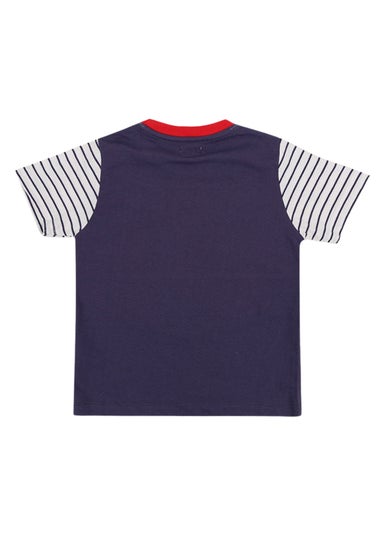 Lilly & Sid Organic Cotton Multicoloured Shark Applique T-Shirt (24 Months- 8 Years)