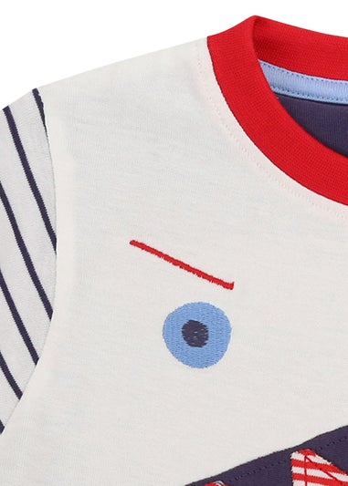 Lilly & Sid Organic Cotton Multicoloured Shark Applique T-Shirt (24 Months- 8 Years)