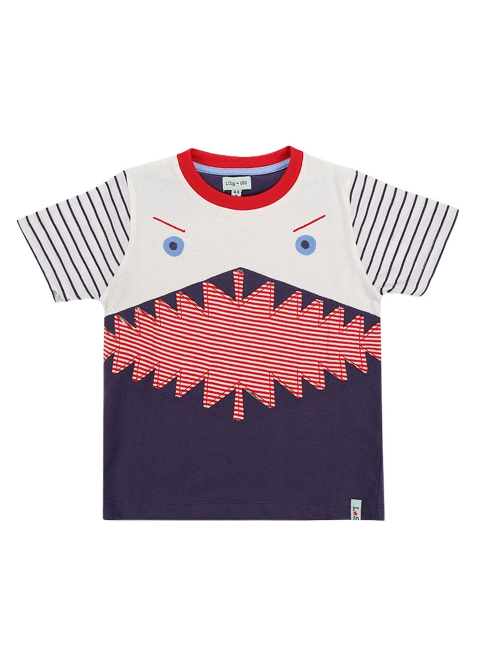Lilly & Sid Organic Cotton Multicoloured Shark Applique T-Shirt (24 Months- 8 Years)