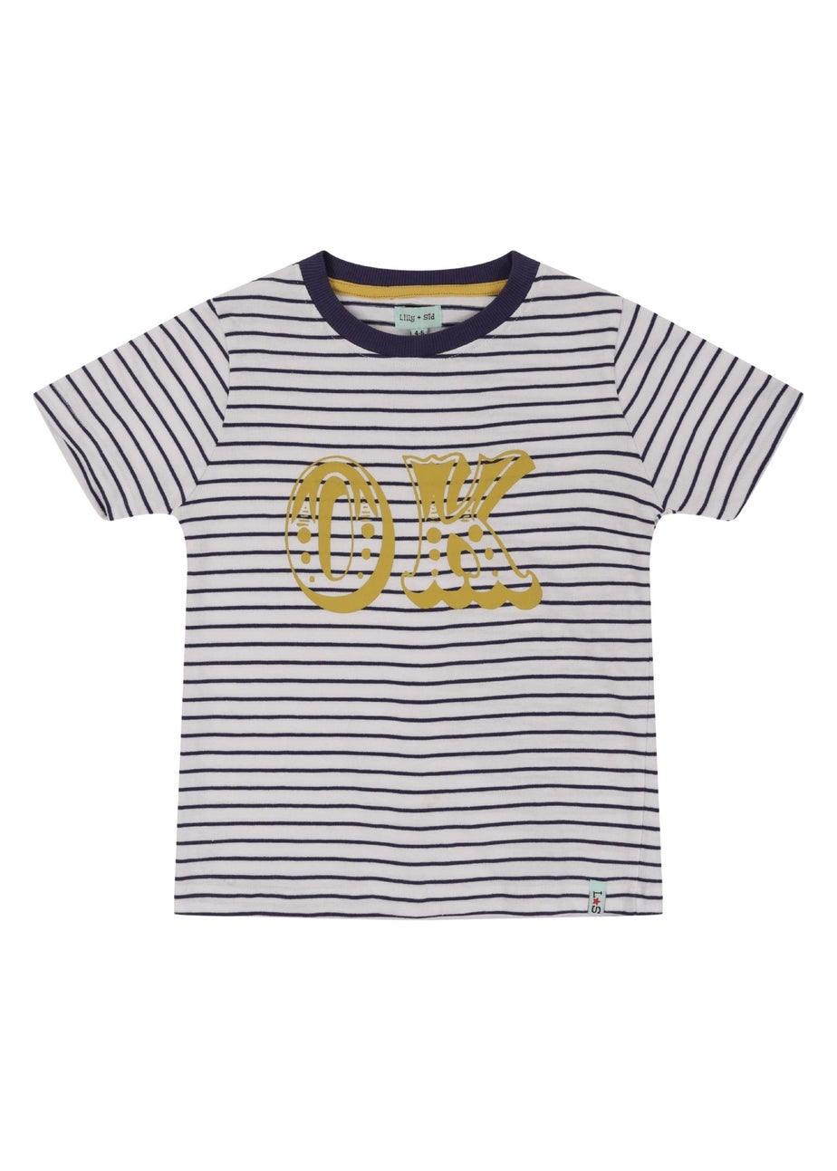 Lilly & Sid Organic Cotton Multicoloured Ok Slogan Print T-Shirt (24 Months- 8 Years)