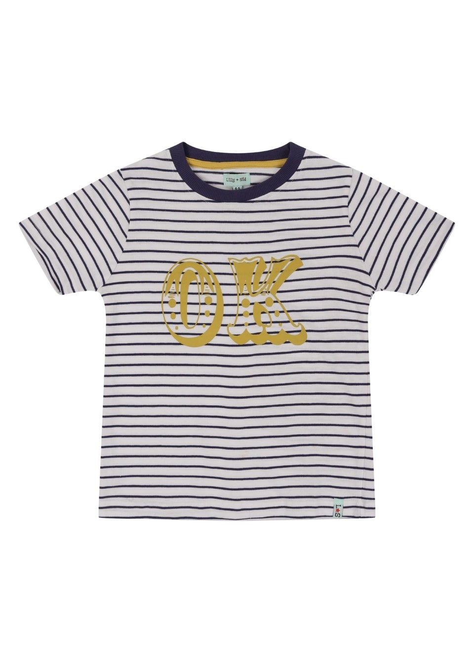 Lilly & Sid Organic Cotton Multicoloured Ok Slogan Print T-Shirt (24 Months- 8 Years)