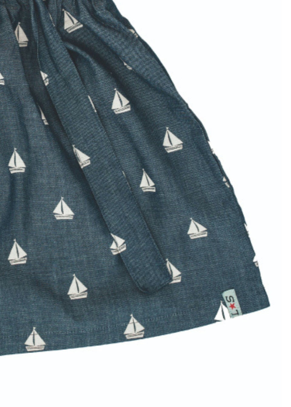 Lilly & Sid Organic Cotton Grey Sailing Boat Bracer Skirt (3-8 Years)