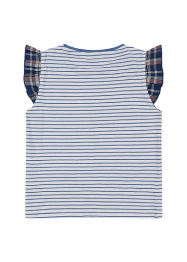 Lilly & Sid Organic Cotton Blue Cat Applique Top (24 Months- 8 Years)