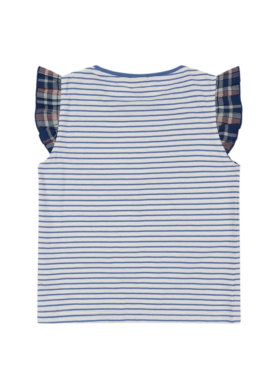 Lilly & Sid Organic Cotton Blue Cat Applique Top (24 Months- 8 Years)