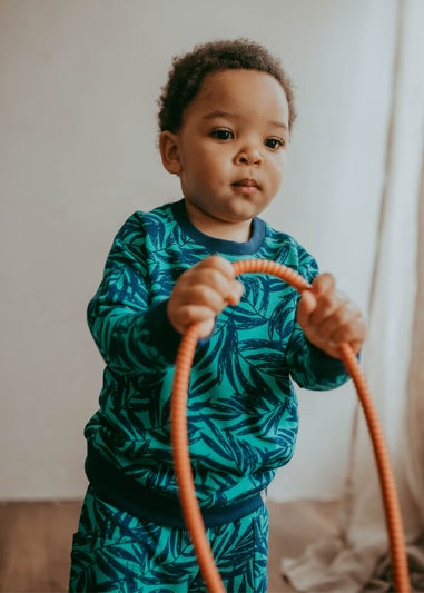 Lilly & Sid Organic Cotton Green Palm Print Sweatshirt (0-8 Years)