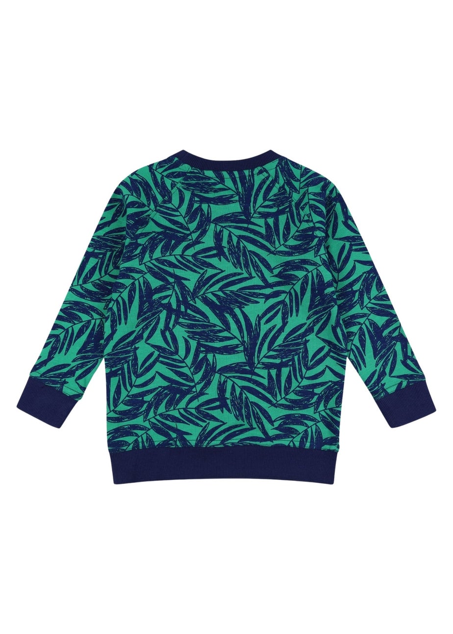 Lilly & Sid Organic Cotton Green Palm Print Sweatshirt (0-8 Years)