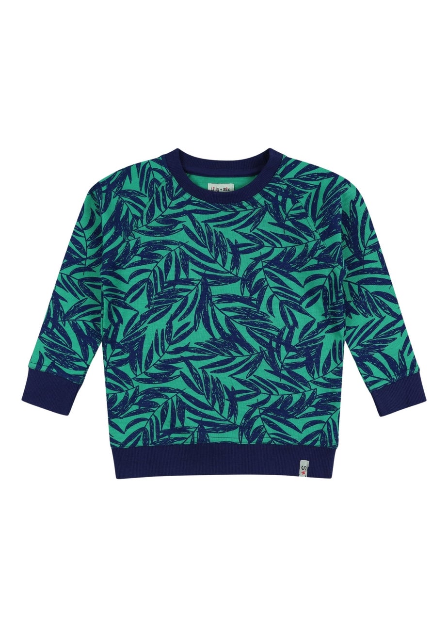 Lilly & Sid Organic Cotton Green Palm Print Sweatshirt (0-8 Years)