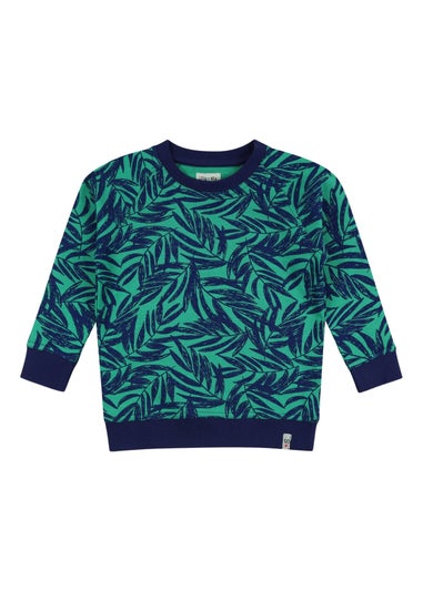 Lilly & Sid Organic Cotton Green Palm Print Sweatshirt (0-8 Years)