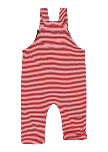 Lilly & Sid Organic Cotton Red Stripe Print Dungarees (0- 24 Months)