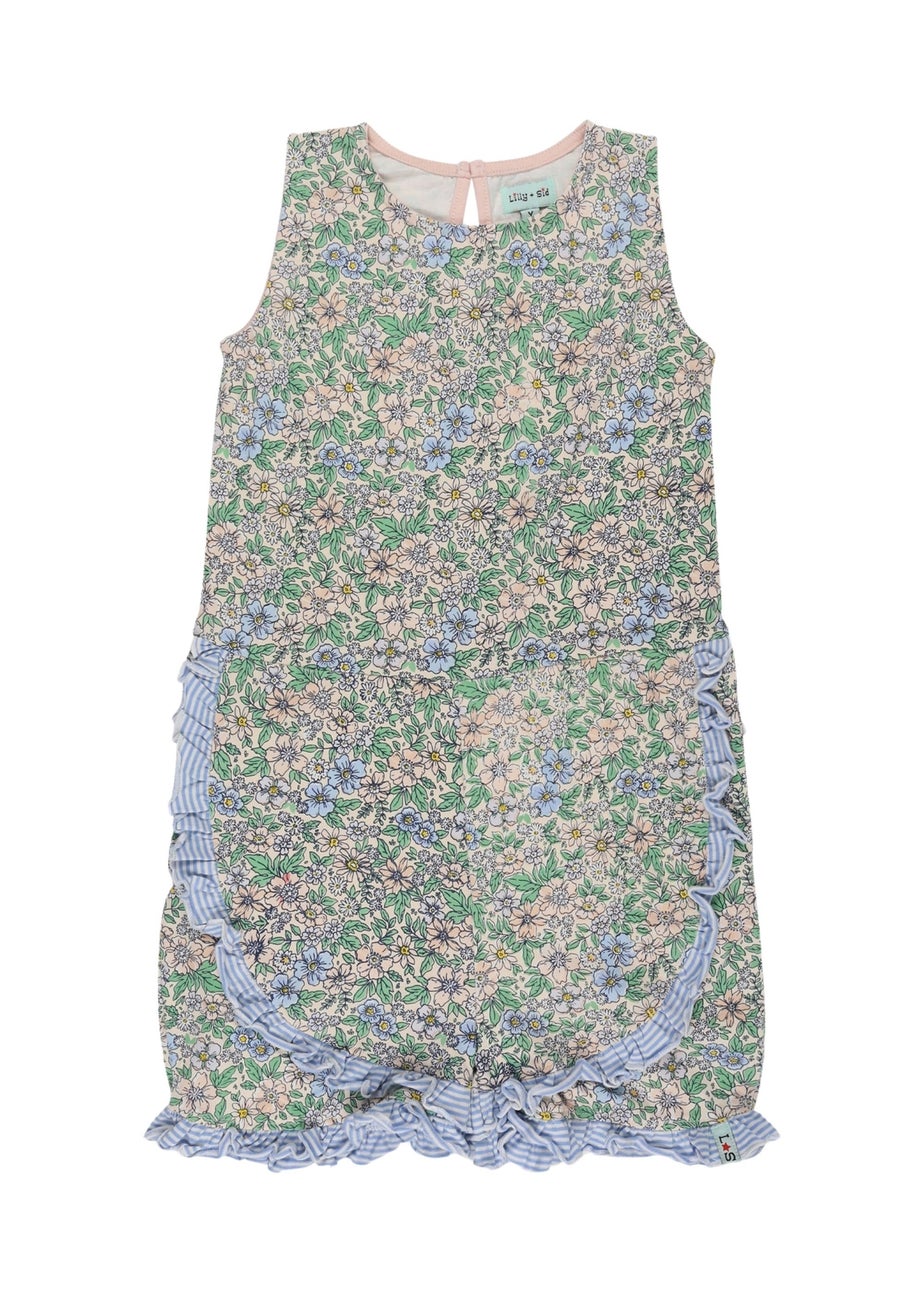 Lilly & Sid Organic Cotton Multicoloured Ditsy Floral Print Playsuit (24 Months- 8 Years)