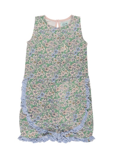 Lilly & Sid Organic Cotton Multicoloured Ditsy Floral Print Playsuit (24 Months- 8 Years)