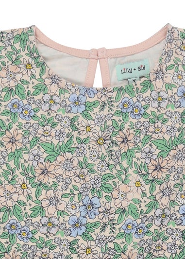 Lilly & Sid Organic Cotton Multicoloured Ditsy Floral Print Playsuit (24 Months- 8 Years)