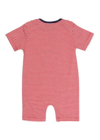 Lilly & Sid Organic Cotton Red Whale Applique Romper (0-12 Months)