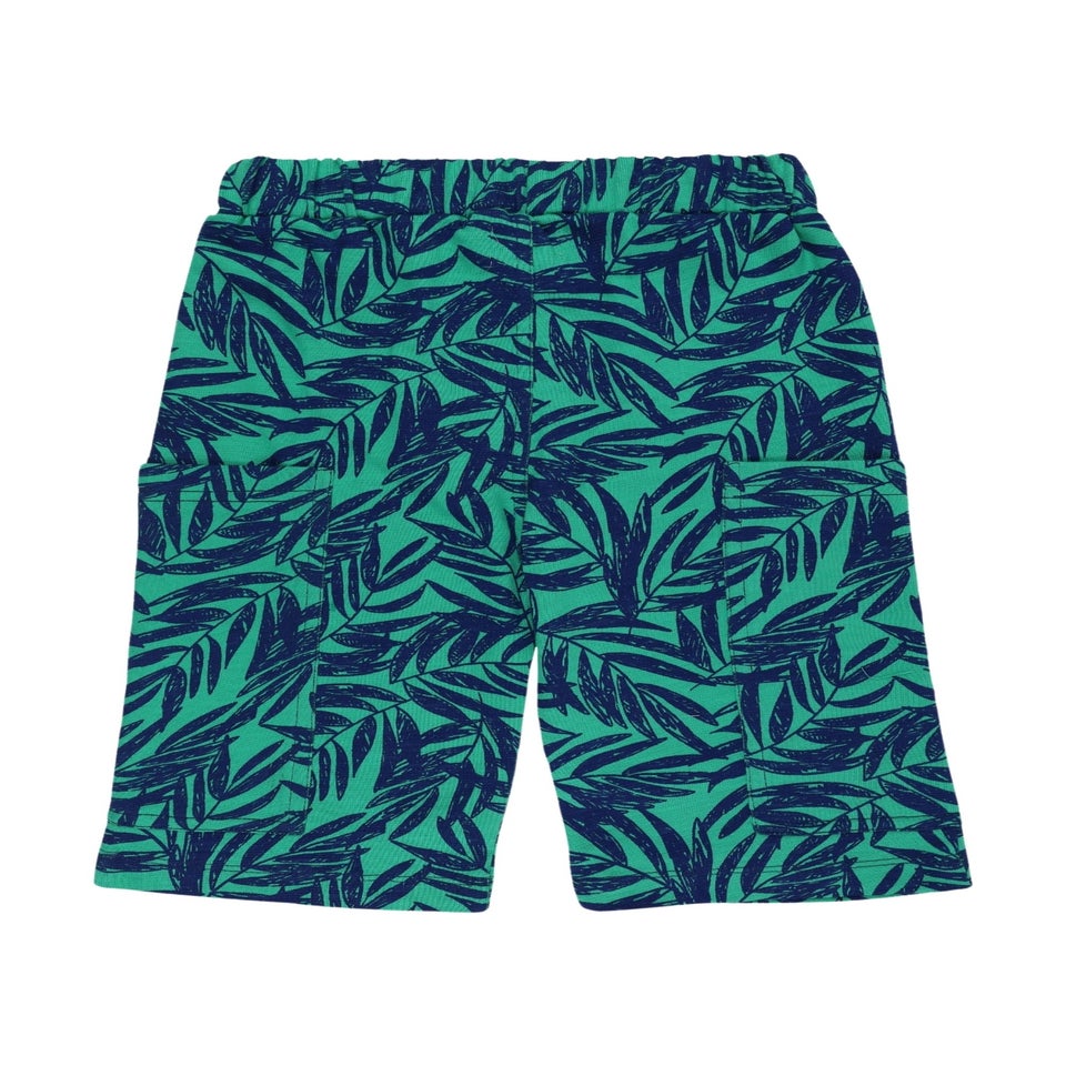 Lilly & Sid Organic Cotton Green Palm Print Shorts (24 Months- 8 Years)