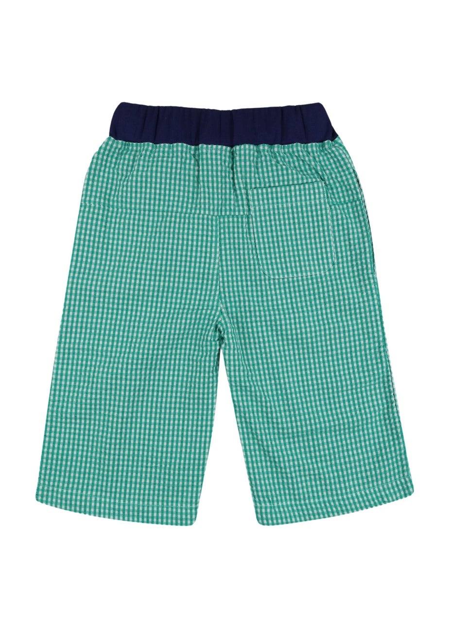 Lilly & Sid Organic Cotton Green Gingham Print Shorts (24 Months- 8 Years)