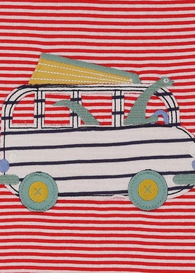 Lilly & Sid Organic Cotton Red Car Applique T- Shirt (24 Months- 8 Years)