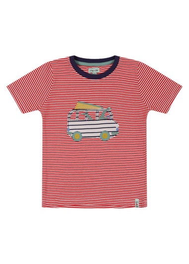 Lilly & Sid Organic Cotton Red Car Applique T- Shirt (24 Months- 8 Years)
