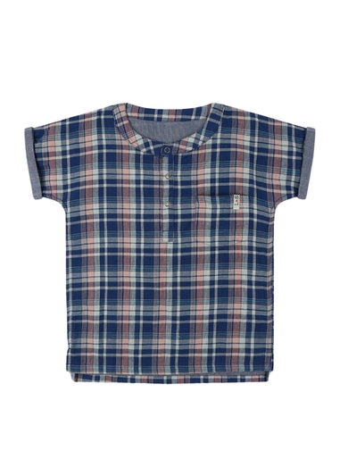 Lilly & Sid Organic Cotton Navy Check Print T-Shirt (24 Months- 8 Years)