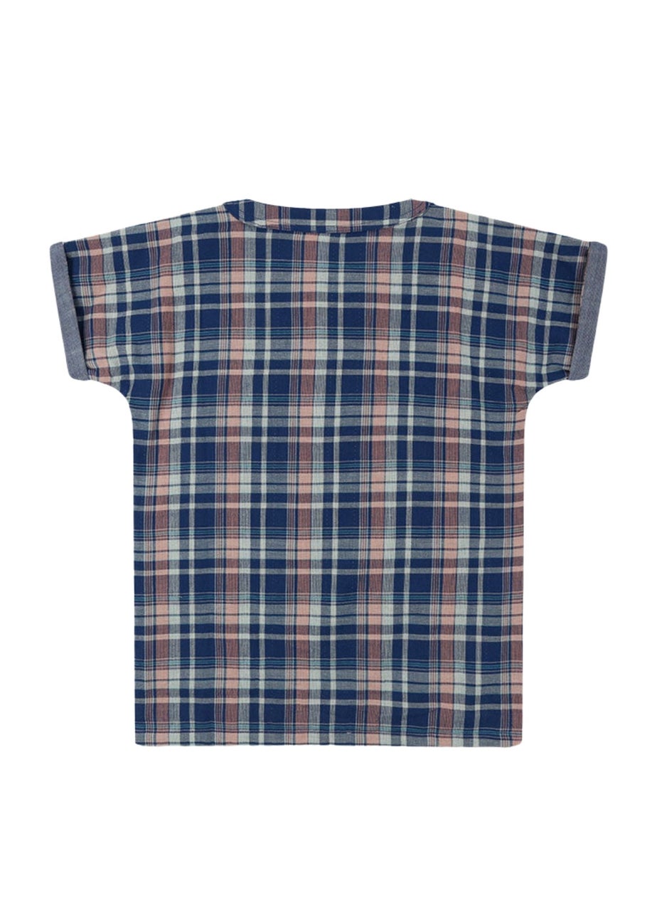 Lilly & Sid Organic Cotton Navy Check Print T-Shirt (24 Months- 8 Years)