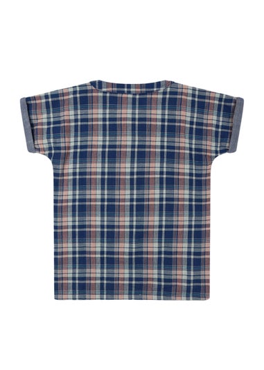 Lilly & Sid Organic Cotton Navy Check Print T-Shirt (24 Months- 8 Years)