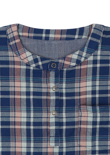 Lilly & Sid Organic Cotton Navy Check Print T-Shirt (24 Months- 8 Years)
