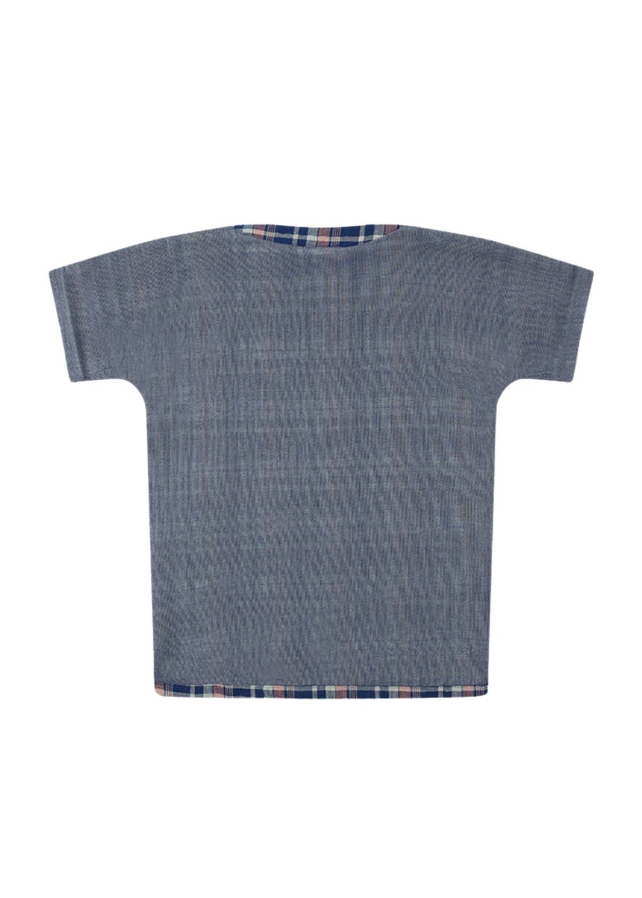 Lilly & Sid Organic Cotton Navy Check Print T-Shirt (24 Months- 8 Years)