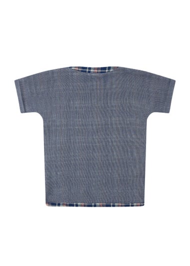 Lilly & Sid Organic Cotton Navy Check Print T-Shirt (24 Months- 8 Years)