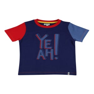 Lilly & Sid Navy Yeah Slogan Print T-Shirt (24 Months- 8 Years)
