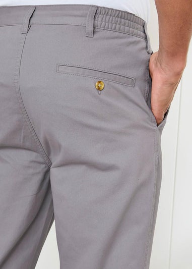 Cotton Traders Soft Grey Flat Front Comfort Trousers