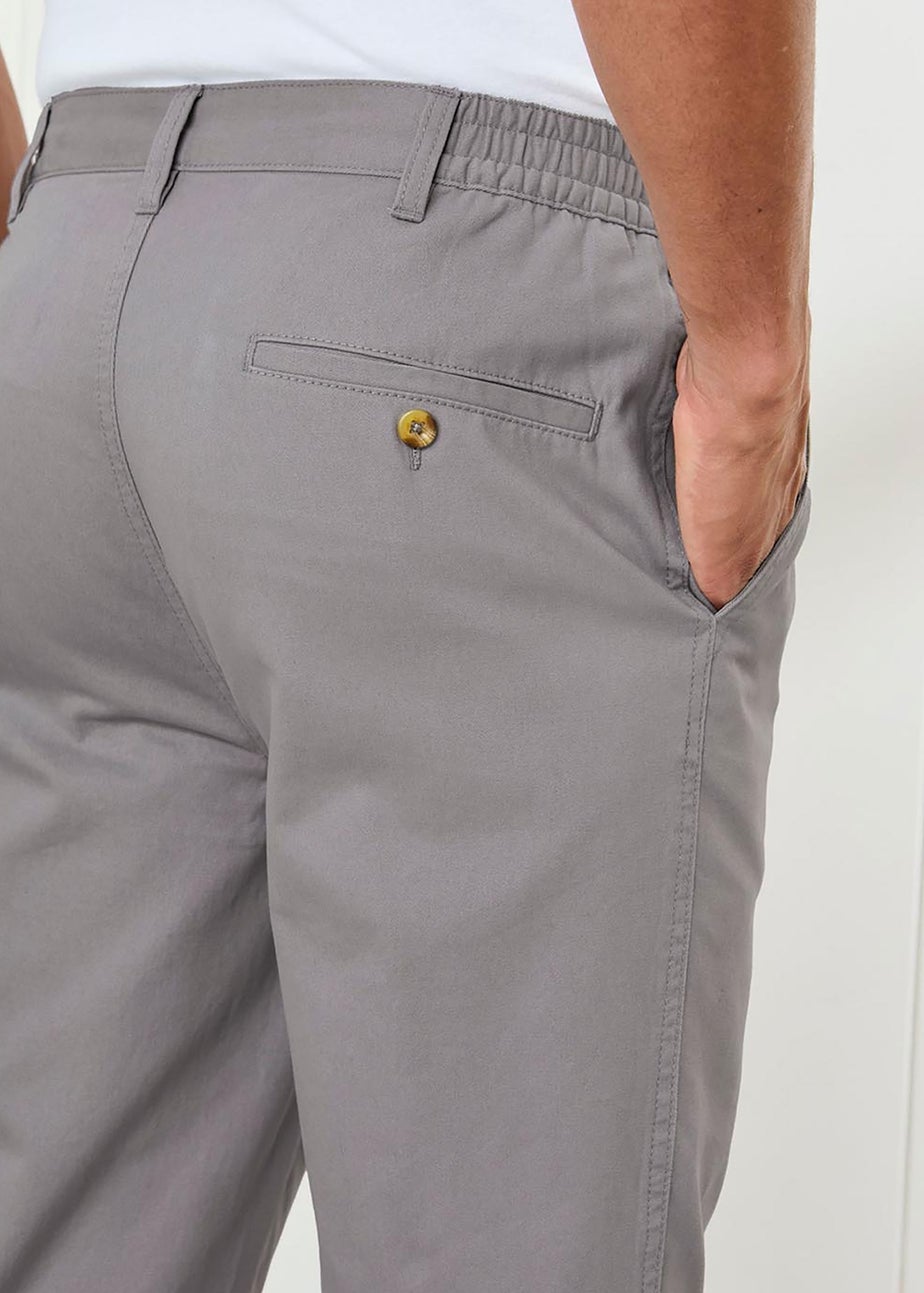 Cotton Traders Soft Grey Pleat Front Comfort Trousers