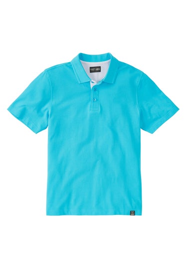 Cotton Traders Fresh Blue Short Sleeve Polo Shirt