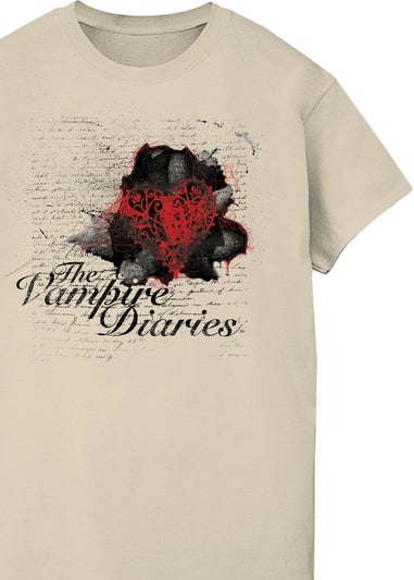 The Vampire Diaries Heart Diary Sand Boyfriend Fit Graphic T-Shirt