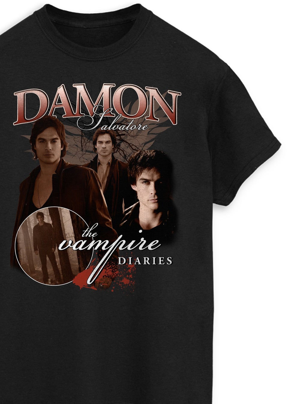 The Vampire Diaries Damon Black Boyfriend Fit Graphic T-Shirt