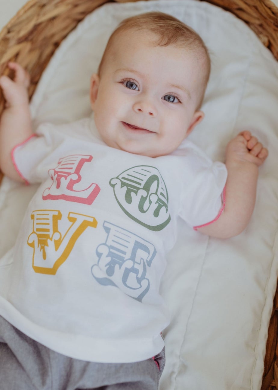 Lilly & Sid Multicoloured Love Slogan Top & Short Set (0- 24 Months)