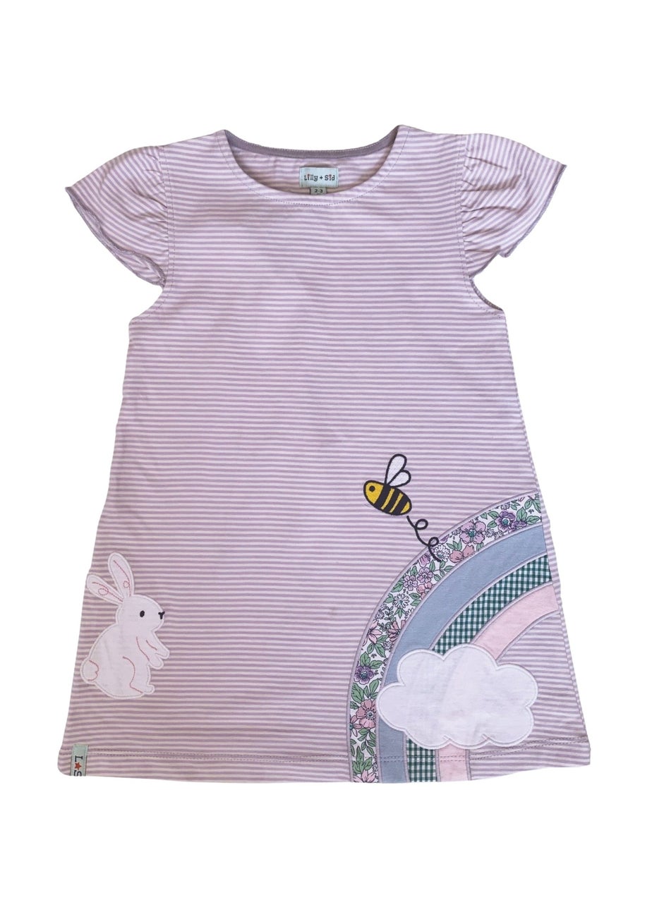 Lilly & Sid Multicoloured Bunny & Bees Applique Dress (0-8 Years)
