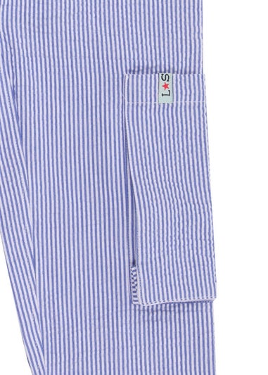 Lilly & Sid Organic Cotton Blue Stripe Print Trousers (24 Months- 8 Years)