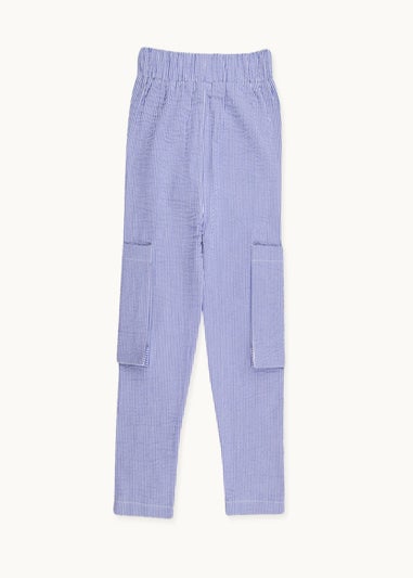 Lilly & Sid Organic Cotton Blue Stripe Print Trousers (24 Months- 8 Years)