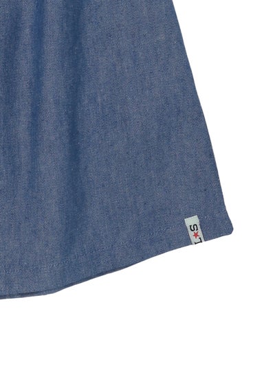 Lilly & Sid Organic Cotton Blue Floral Embroidered Dress (0-8 Years)