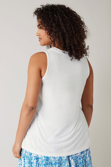 Evans Curve White Modal Rich Vest Top