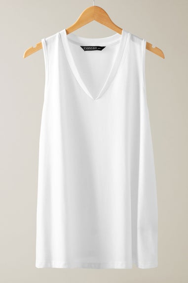 Evans Curve White Modal Rich Vest Top