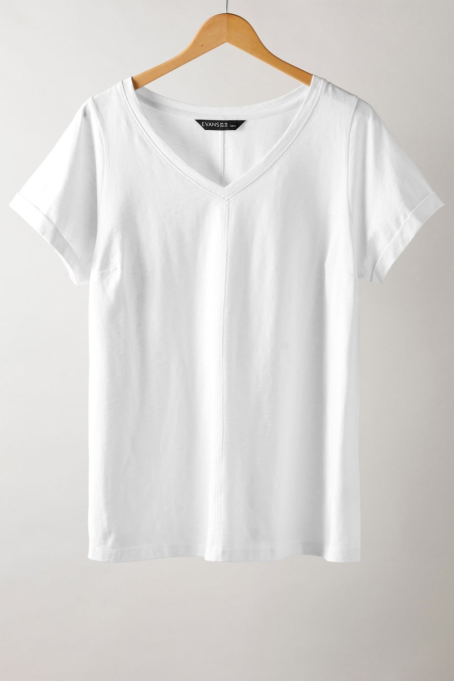 Evans Curve White Pure Cotton T-Shirt