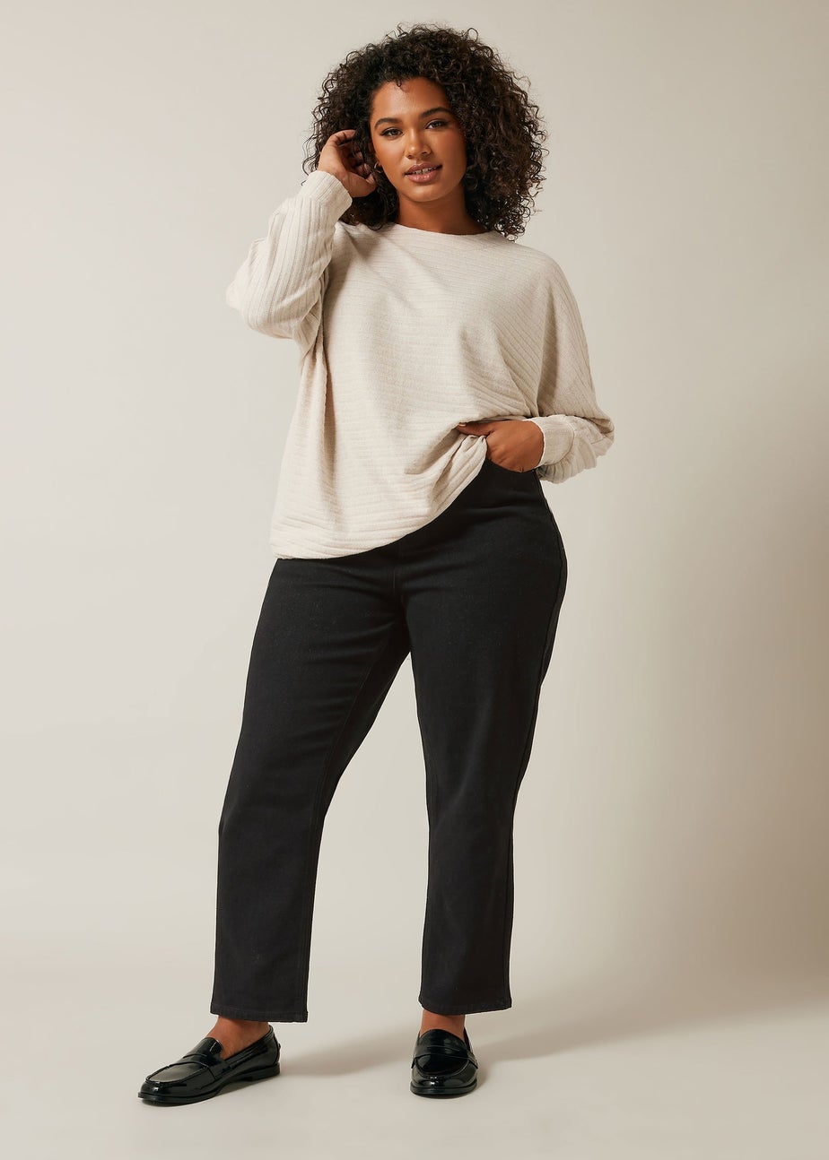 Evans Curve Black Denim Mom Jeans